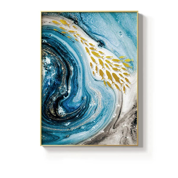Blue Agate Canvas Wall Art Premium Abstract Home Decor