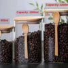 Bamboo and Glass 3 Piece Container Set Kitchen Storage Eco Friendly