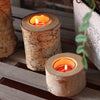 Premium Sustainable Birch Wood Candle Holder For Home Table Centerpiece