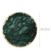 Green Marble Slab Coasters for Dining Table Natural Stone Home Decor