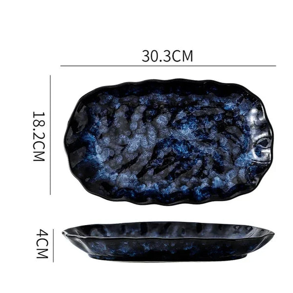 Blue Nebula 10 Piece Celestial Dinner Set Elegant Home Tableware