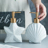 Nautical Ceramic Soap Dispenser Coastal Style Bathroom Sink Pump