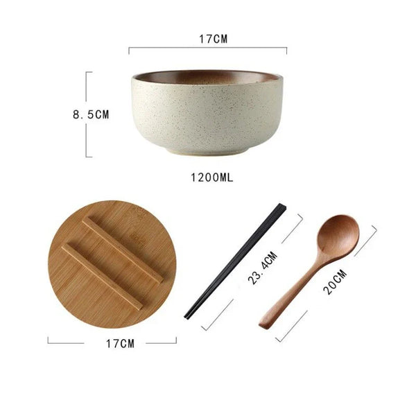 Modern Ceramic Soup Bowls 4 Piece Artisan Dinnerware Set For Daily Dining