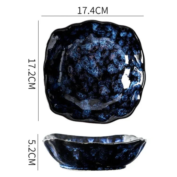 Blue Nebula 10 Piece Celestial Dinner Set Elegant Home Tableware