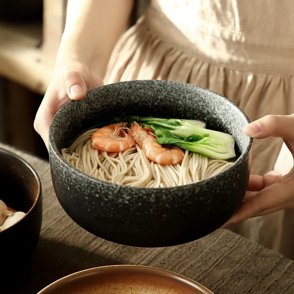 Modern Ceramic Soup Bowls 4 Piece Artisan Dinnerware Set For Daily Dining
