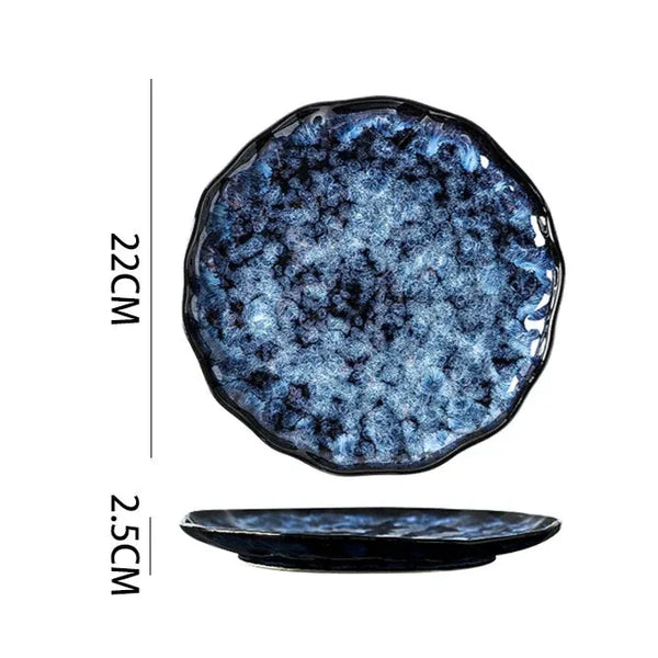 Blue Nebula 10 Piece Celestial Dinner Set Elegant Home Tableware