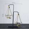 Luxury Hanging Diamond Geometric Metal Candle Holder Decor