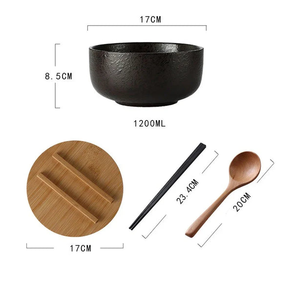 Modern Ceramic Soup Bowls 4 Piece Artisan Dinnerware Set For Daily Dining