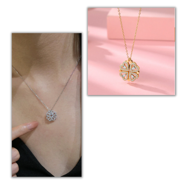 Premium Four-Leaf Heart Necklace With Dual Wearing Styles