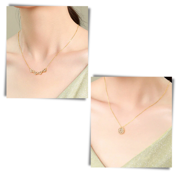 Premium Four-Leaf Heart Necklace With Dual Wearing Styles