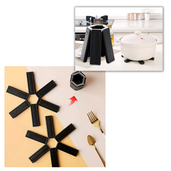 Foldable Hex Potholder Doubles As Heat Resistant Trivet And Coaster