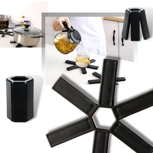 Foldable Hex Potholder Doubles As Heat Resistant Trivet And Coaster