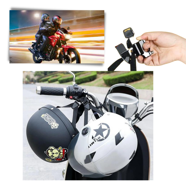 Protective Motorcycle Helmet Lock With Elastic Cable For Secure Parking