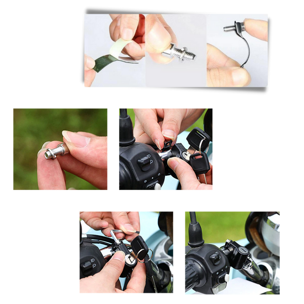 Protective Motorcycle Helmet Lock With Elastic Cable For Secure Parking
