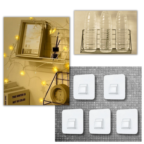 Adhesive Wall Hooks Pack For Damage-Free Hanging In Any Room