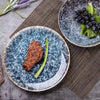 Water Ripple Pattern Ceramic Dinner Plates 6 Piece Set For Elegant Tables