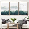 Serene Mountain Mist Canvas Wall Art 3 Piece Set Home Decor