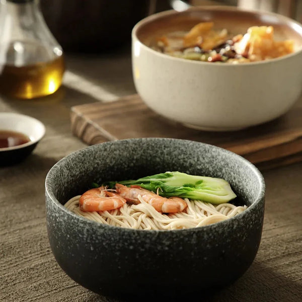 Modern Ceramic Soup Bowls 4 Piece Artisan Dinnerware Set For Daily Dining