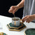 Green Marble Slab Coasters for Dining Table Natural Stone Home Decor