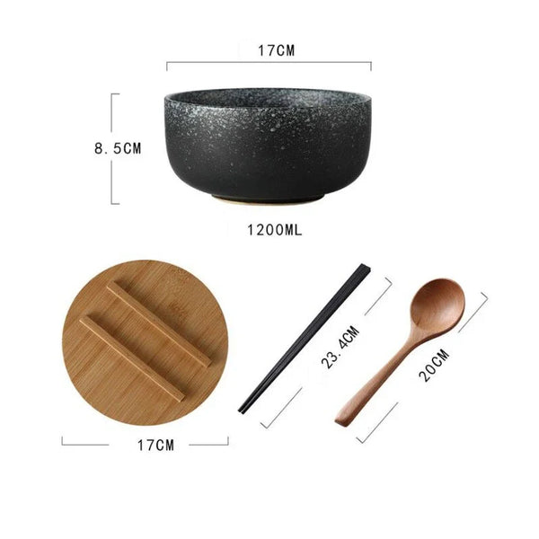 Modern Ceramic Soup Bowls 4 Piece Artisan Dinnerware Set For Daily Dining