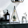 Luxury Hanging Diamond Geometric Metal Candle Holder Decor