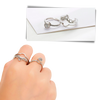 Dual Ring Set With Multilingual Love Message Across 100 Languages Adjustable