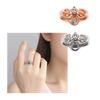 Dual Ring Set With Multilingual Love Message Across 100 Languages Adjustable