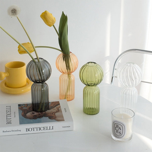 In Leaf Rigged Glass Accent Vases