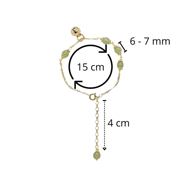 Elegant Nephrite Jade Bell Bracelet With Adjustable Length