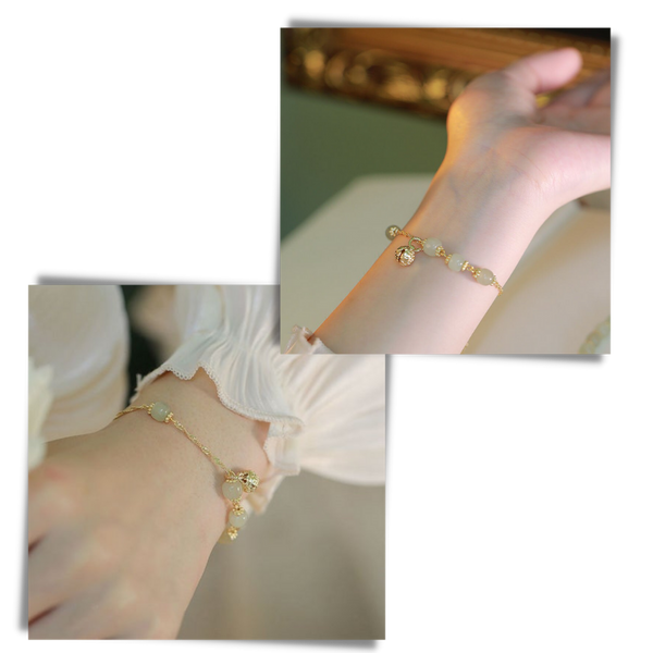 Elegant Nephrite Jade Bell Bracelet With Adjustable Length