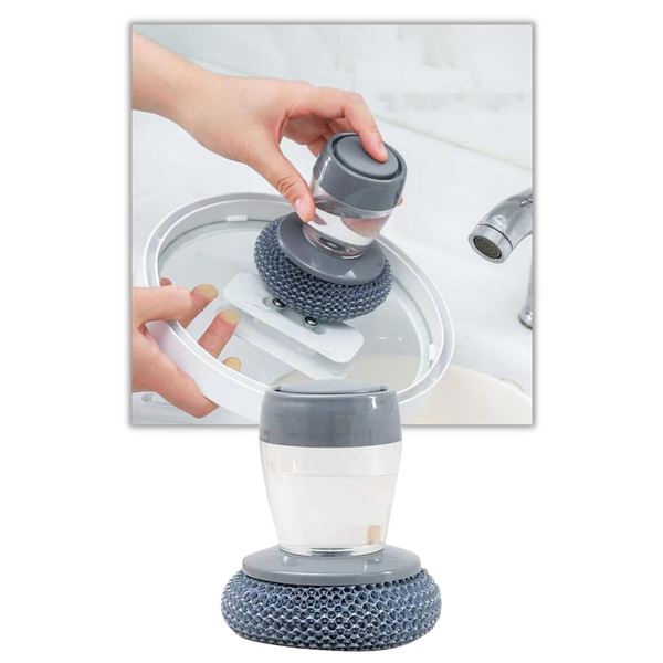 Premium Kitchen Palm Brush With Built In Soap Dispenser