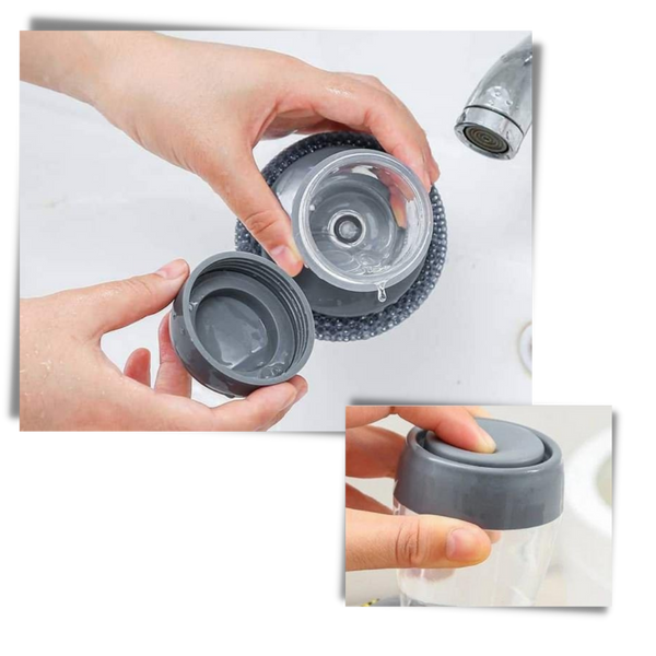 Premium Kitchen Palm Brush With Built In Soap Dispenser