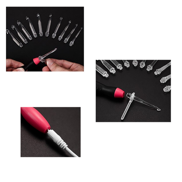 Illuminated Crochet Hook Set With Ergonomic Handles And Built In Light