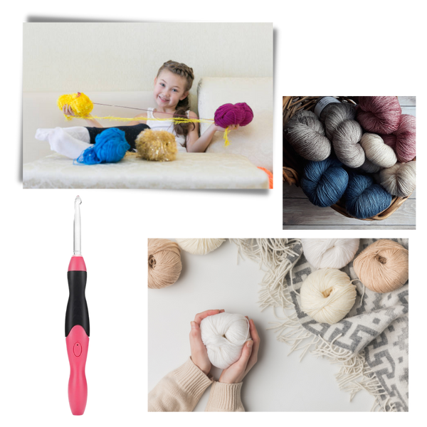 Illuminated Crochet Hook Set With Ergonomic Handles And Built In Light