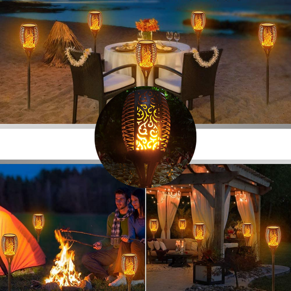 Solar LED Torch Light With Realistic Flickering Flame Effect