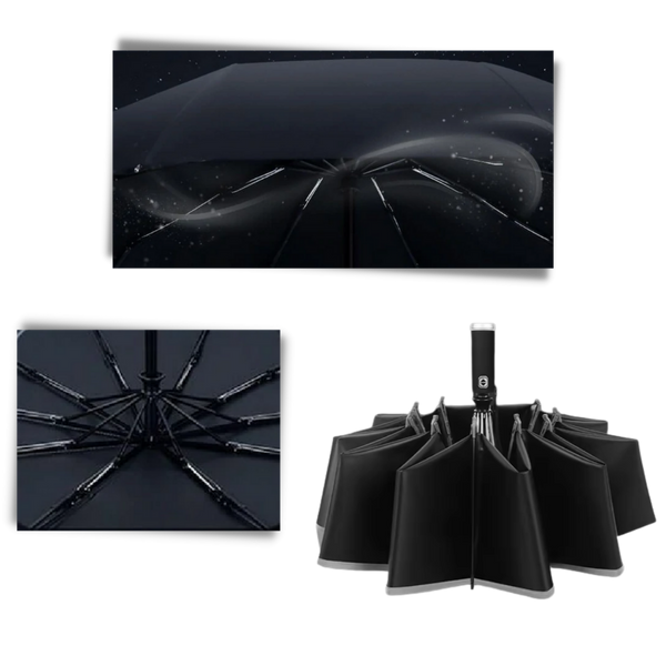 Windproof LED Umbrella With Integrated Night Light For All Weather