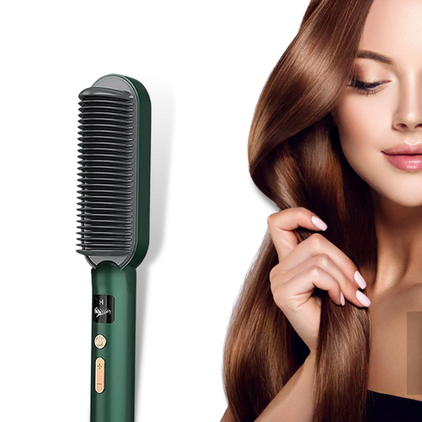 2-In-1 Ceramic Hair Straightening Brush With Intelligent Temperature Control