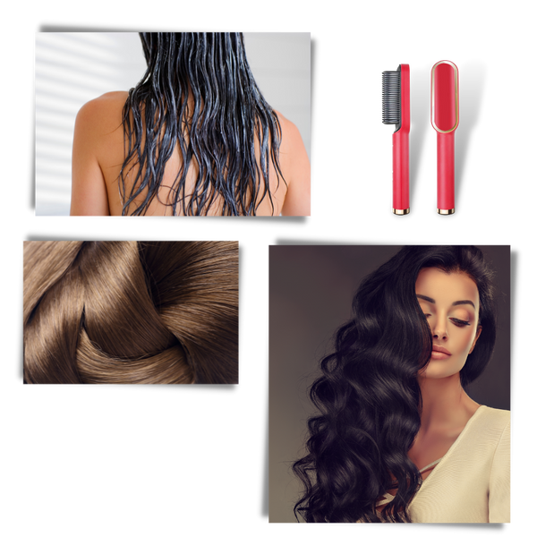 2-In-1 Ceramic Hair Straightening Brush With Intelligent Temperature Control