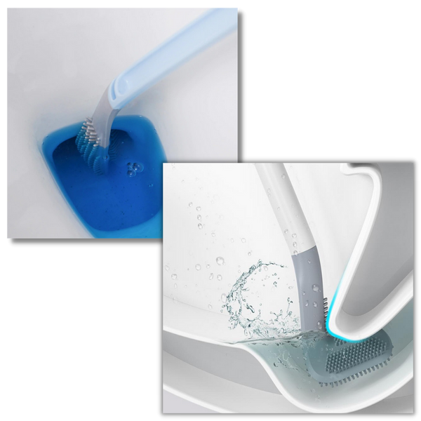 Extended Reach Toilet Brush With Wall Mount For Easy Cleaning
