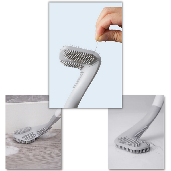 Extended Reach Toilet Brush With Wall Mount For Easy Cleaning