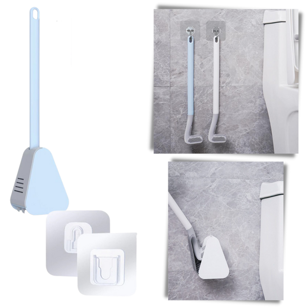 Extended Reach Toilet Brush With Wall Mount For Easy Cleaning