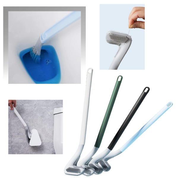 Extended Reach Toilet Brush With Wall Mount For Easy Cleaning