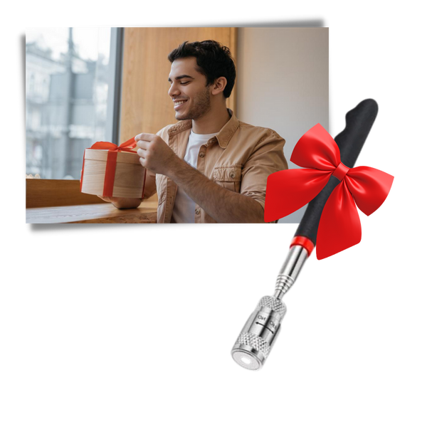 Retractable Magnetic Pickup Tool With LED Light For Dark Spaces