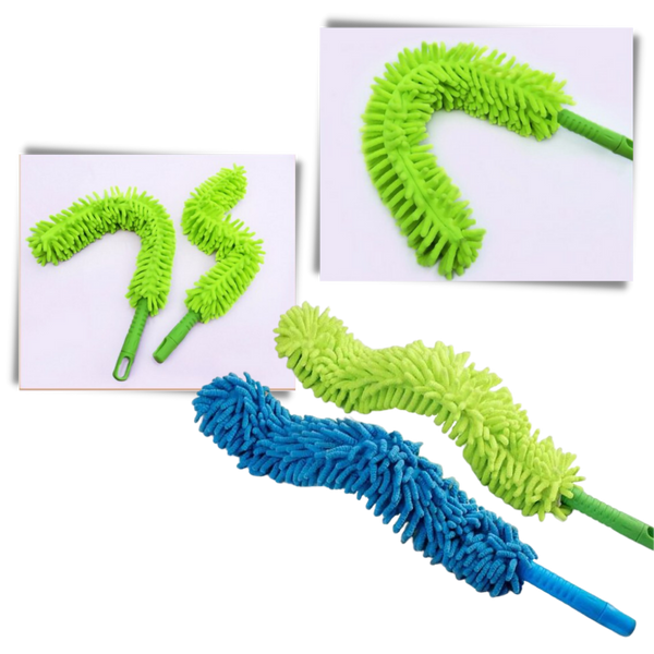Extendable Microfiber Duster With 360 Degree Rotation For Tight Spaces