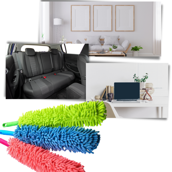 Extendable Microfiber Duster With 360 Degree Rotation For Tight Spaces
