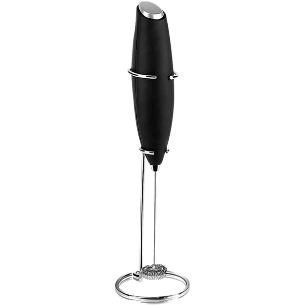 Stainless Steel Handheld Milk Frother With Stand For Creamy Latte Foam
