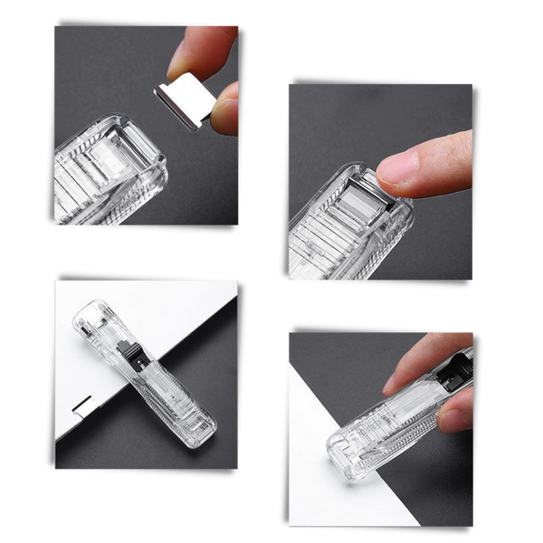 Clip Dispenser Stapler For Damage Free Document Binding