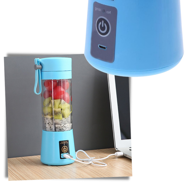 Six Blade Portable USB Rechargeable Blender Bottle For On The Go Smoothies