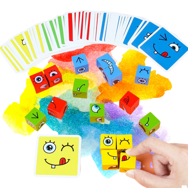 Montessori Emoji Cube Educational Toy for Patience and Social Skills