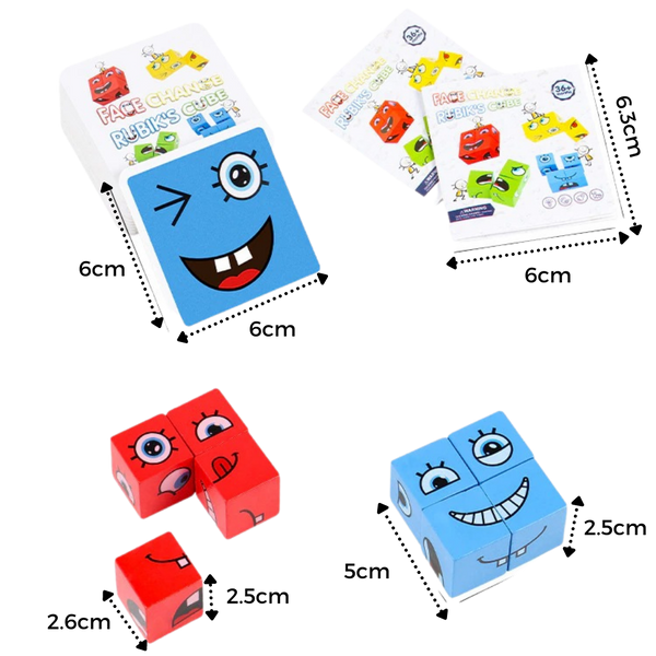 Montessori Emoji Cube Educational Toy for Patience and Social Skills